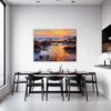Rocky Tide Pool Sunset Dining Room Demo