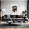 Rottweiler Abstract Art Living Room Demo