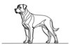Minimalist Line Art of a Majestic Rottweiler Standing Firm