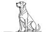 Minimalist Line Art of a Majestic Rottweiler Standing Firm