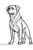 Minimalist Line Art of a Majestic Rottweiler Standing Firm