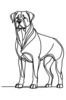 Minimalist Line Art of a Majestic Rottweiler Standing Firm
