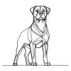 Minimalist Line Art of a Majestic Rottweiler Standing Firm