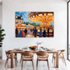 Rural Carousel Scene Dining Room Demo