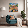 Rural Carousel Scene Living Room Demo