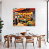 Rural Market Scene Dining Room Demo