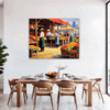 Rural Market Scene Dining Room Demo