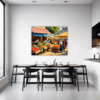 Rural Market Scene Dining Room Demo