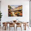 Rural Market Scene Dining Room Demo