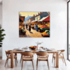 Rural Market Scene Dining Room Demo
