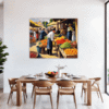 Rural Market Scene Dining Room Demo