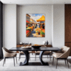 Rural Market Scene Dining Room Demo