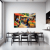 Rural Market Scene Dining Room Demo