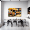 Rural Market Scene Dining Room Demo