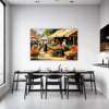Rural Market Scene Dining Room Demo