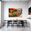 Rural Market Scene Dining Room Demo