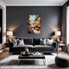 Rural Market Scene Living Room Demo