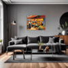 Rural Market Scene Living Room Demo