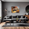 Rural Market Scene Living Room Demo