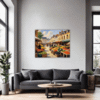 Rural Market Scene Living Room Demo