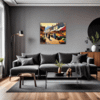 Rural Market Scene Living Room Demo