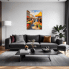 Rural Market Scene Living Room Demo