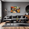 Rural Market Scene Living Room Demo
