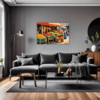 Rural Market Scene Living Room Demo