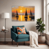 Sailboat Sunset Living Room Demo