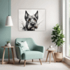 Scottie Dog Illustration Living Room Demo