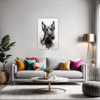 Scottie Dog Illustration Living Room Demo