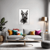 Scottie Dog Illustration Living Room Demo