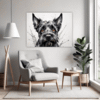 Scottie Dog Illustration Living Room Demo