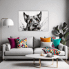 Scottie Dog Illustration Living Room Demo
