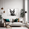 Scottie Dog Illustration Living Room Demo