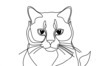 Minimalist Line Art of a Charming Scottish Fold Cat