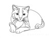 Minimalist Line Art of a Charming Scottish Fold Cat