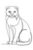 Minimalist Line Art of a Charming Scottish Fold Cat
