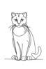 Minimalist Line Art of a Charming Scottish Fold Cat