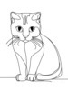 Minimalist Line Art of a Charming Scottish Fold Cat