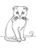 Minimalist Line Art of a Charming Scottish Fold Cat