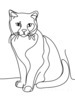 Minimalist Line Art of a Charming Scottish Fold Cat