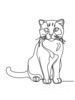 Minimalist Line Art of a Charming Scottish Fold Cat