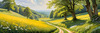 Secluded Glade Filled with Wildflowers and Dappled Sunlight Landscape Print