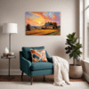 Serene Countryside Sunset Living Room Demo