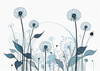 Abstract Tranquil Dandelions Against Soft Blue Sky Art Print