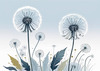 Abstract Tranquil Dandelions Against Soft Blue Sky Art Print