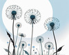 Abstract Tranquil Dandelions Against Soft Blue Sky Art Print
