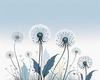 Abstract Tranquil Dandelions Against Soft Blue Sky Art Print