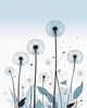 Abstract Tranquil Dandelions Against Soft Blue Sky Art Print